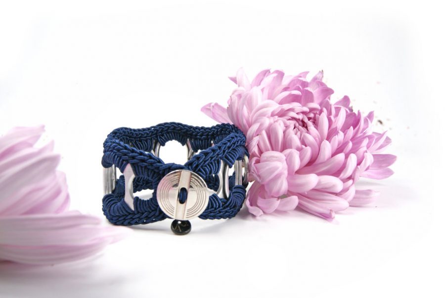 bracciale argento e blu