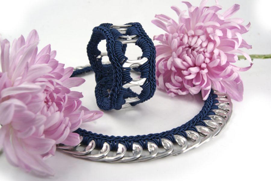 bracciale argento e blu